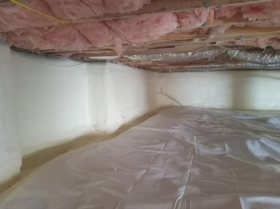 Crawl space encapsulation with closed-cell spray foam for Spray Foam Roofing in Lynnfield